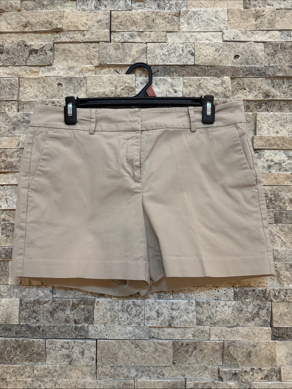 Ann Taylor Factory Tan Mid-Rise Bermuda Shorts